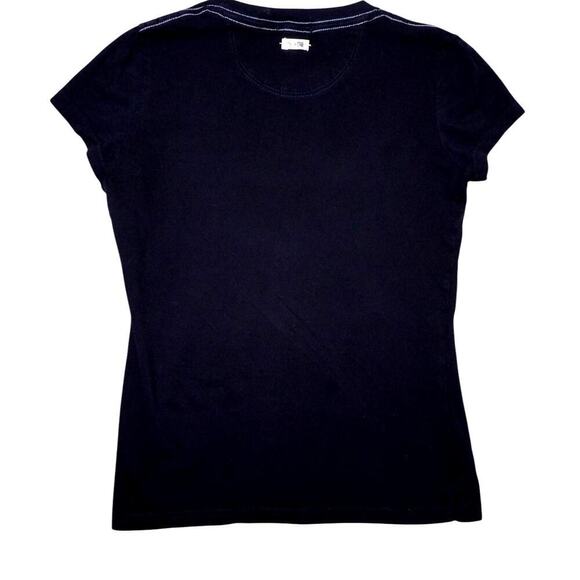 Y2K Converse One Star Baroque Graphic T-Shirt  XS – Black & Blue Scroll Print - Picture 3 of 3